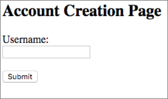 Snapshot of Account creation page.
