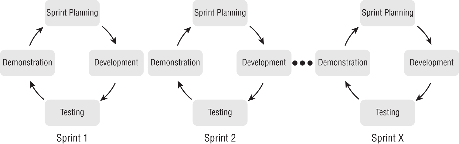 Schematic illustration of the agile sprints.