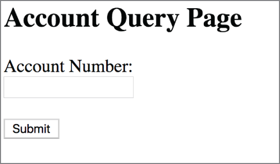 Snapshot of Account number input page.