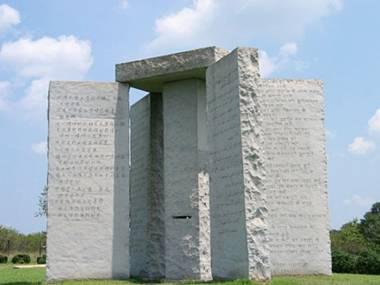 http://vigilantcitizen.com/wp-content/uploads/2010/11/Georgia_Guidestones-e1289416857266.jpg