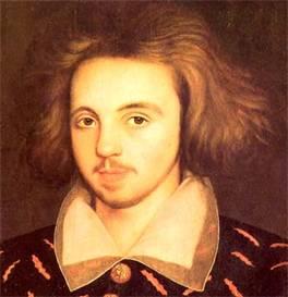 Detail from the 1585 portrait, believed to be of the 21-year-old Christopher Marlowe, at Corpus Christi College, Cambridge.